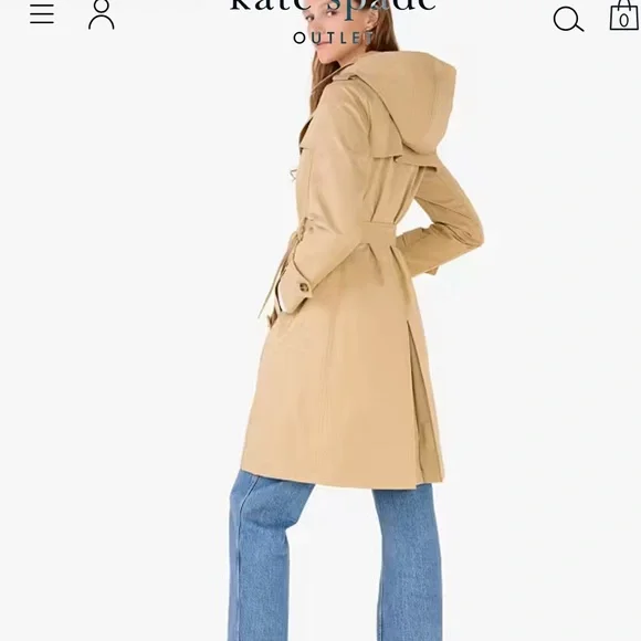Kate Spade Classic Trench Coat NWT size XS - Picture 2 of 9